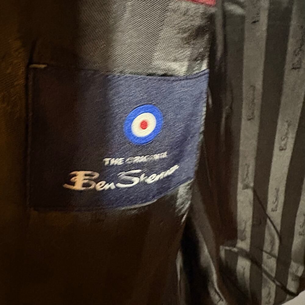 Ben Sherman Black Blazer Jacket R40 W33 Stretch Lined Mod Tailored - Picture 2 of 7